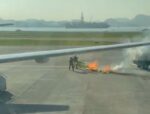 balao-cai-sobre-aviao-estacionado-no-aeroporto-santos-dumont-e-pega-fogo-na-pista