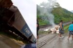 maes-protestam-contra-trens-que-bloqueiam-unica-passagem-em-bairro-do-litoral-de-sp;-video